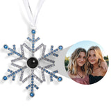 Personalized Blue Snowflake Photo Ornament