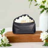 New soft leather versatile sheepskin pleated bag  evening bag